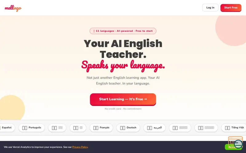 Screenshot of Mellingo