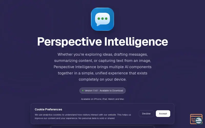 Screenshot of Perspective Intelligence