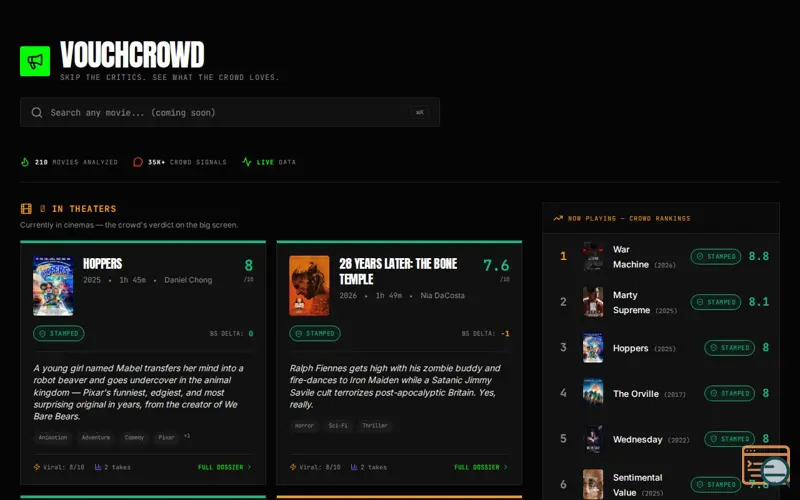 Screenshot of VouchCrowd