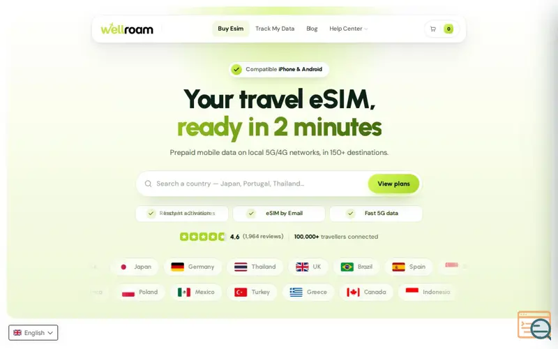 Screenshot of WellRoam -  Instant eSIM