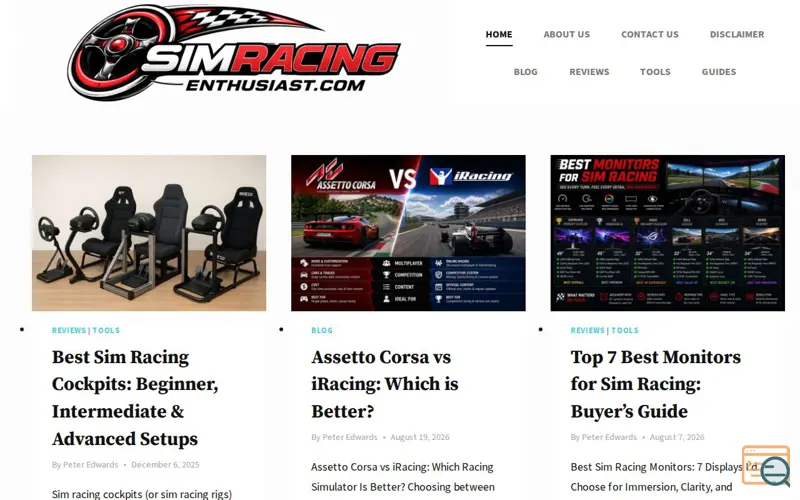 Screenshot of Sim Racing Enthusiast