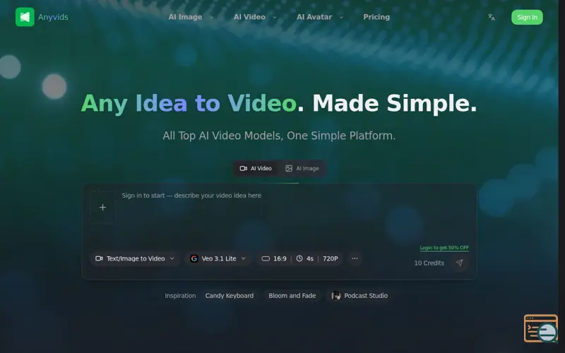 Screenshot of Anyvids