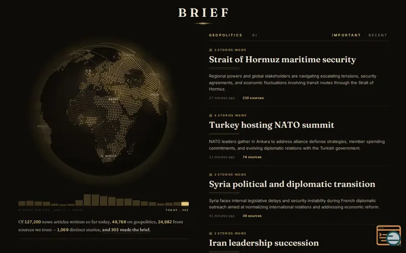 Screenshot of Briefnews