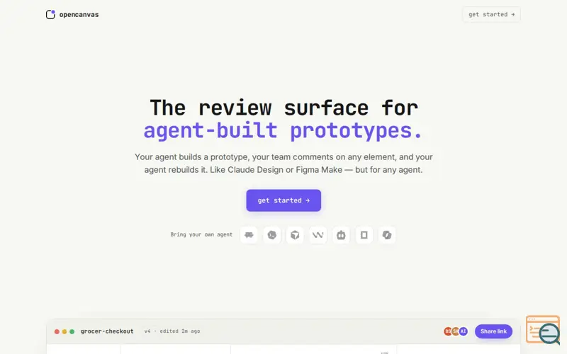 Screenshot of opencanvas