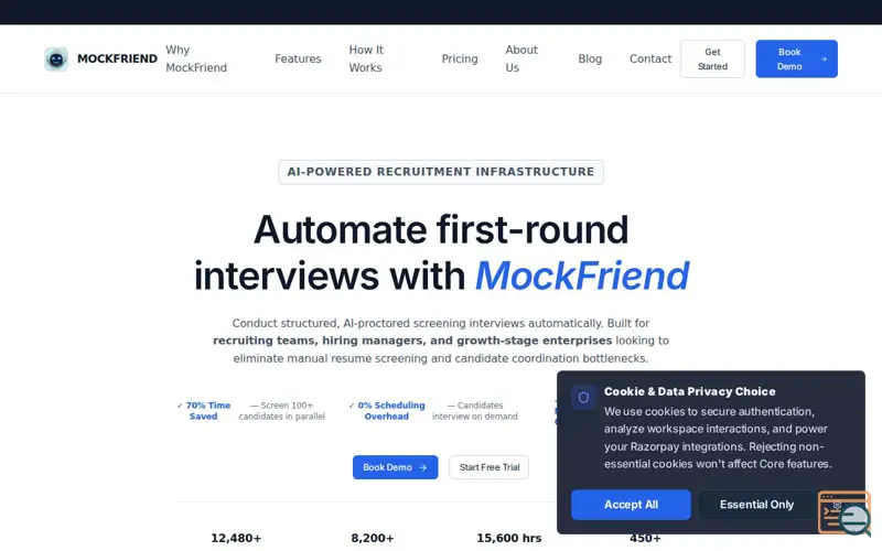 Screenshot of MockFriend