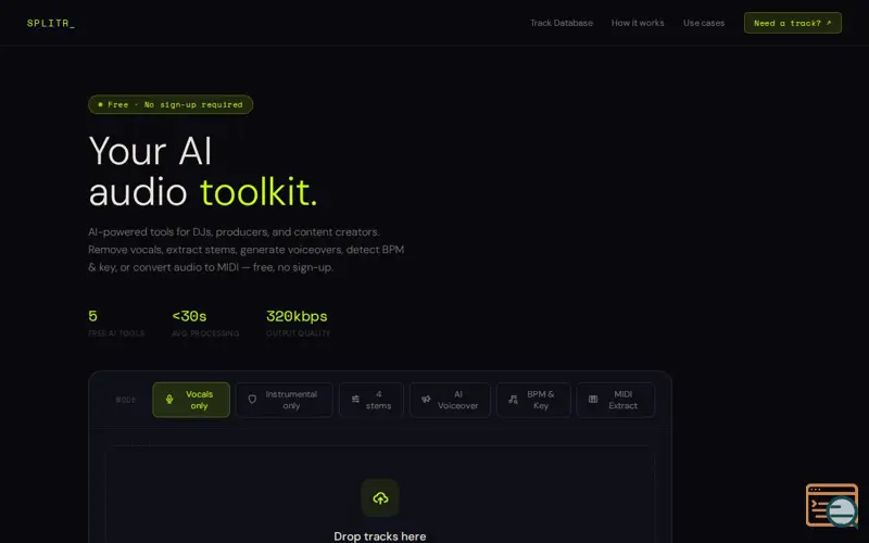 Screenshot of SPLITR