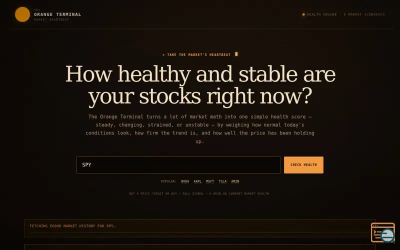 Screenshot of The Orange Terminal