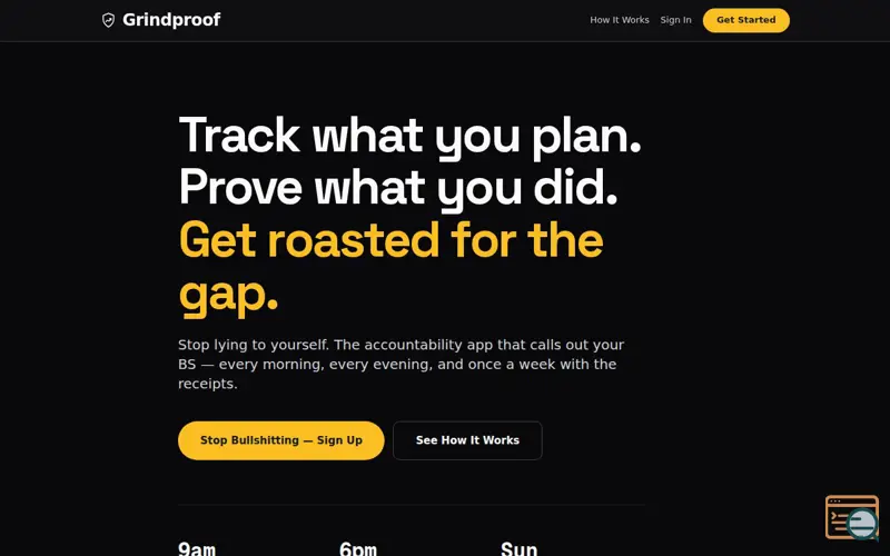 Screenshot of GrindProof