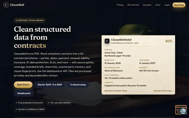 Screenshot of Clausefield