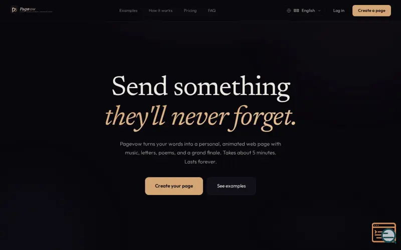 Screenshot of Pagevow