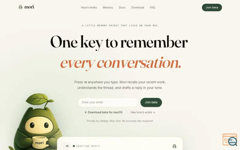 Screenshot of Mori