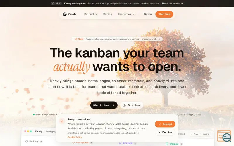 Screenshot of Kanvly