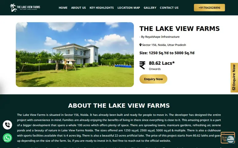 Screenshot of The Lake View Farms