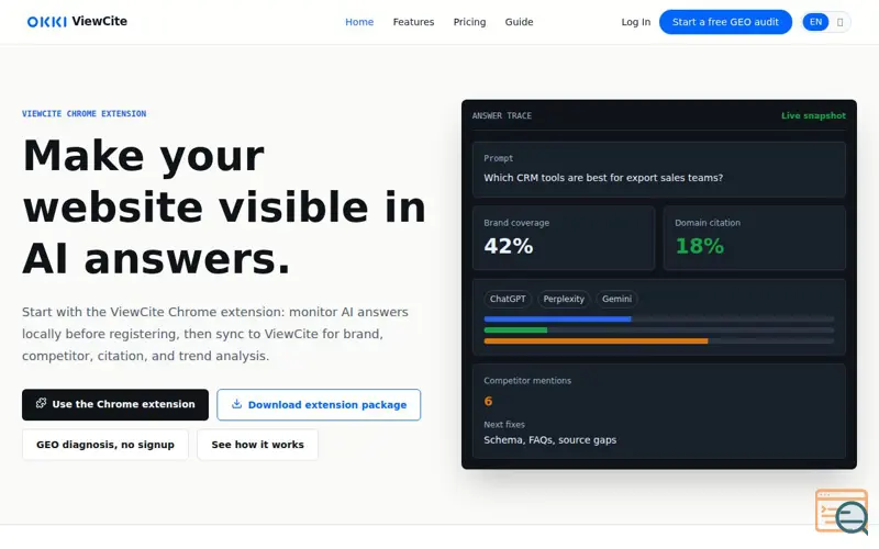 Screenshot of ViewCite