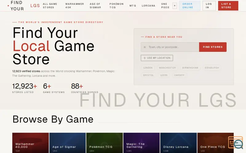 Screenshot of FindYourLGS