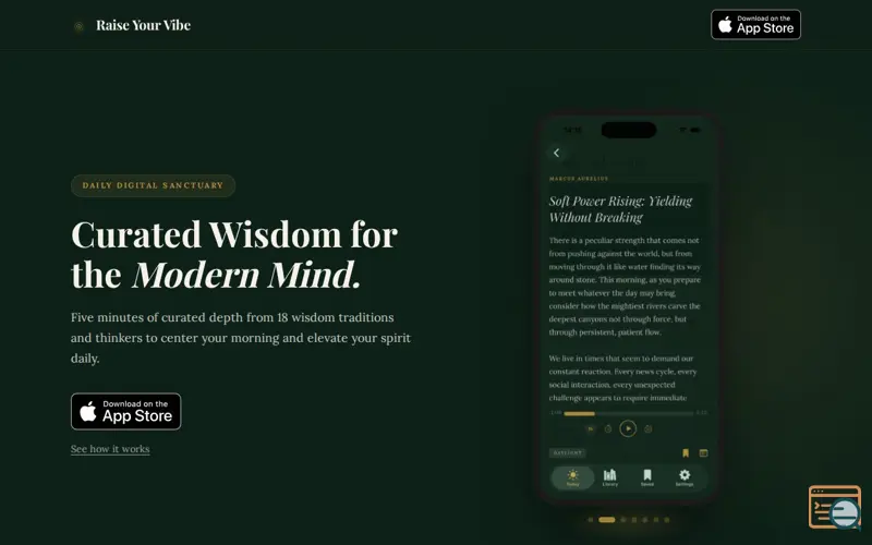 Screenshot of Raise Your Vibe: Daily Wisdom