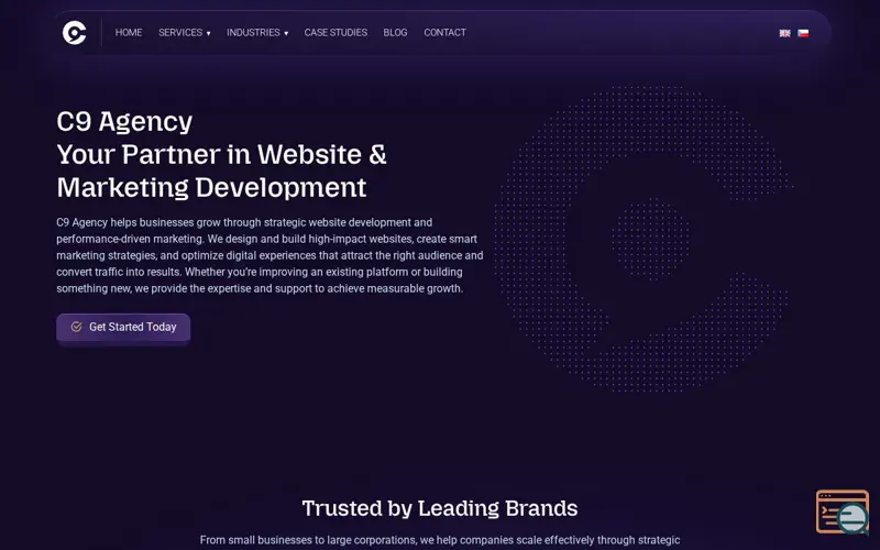 Screenshot of C9 agency