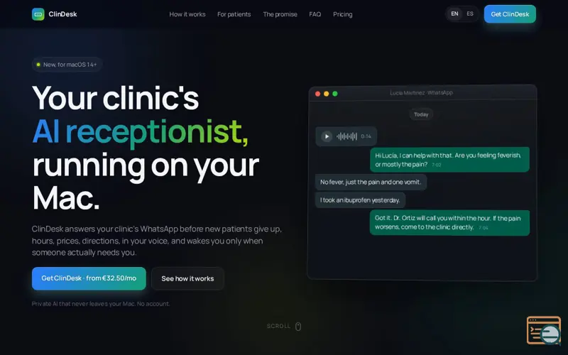Screenshot of ClinDesk