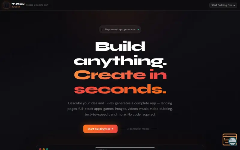 Screenshot of Your Vibe Builder Trex