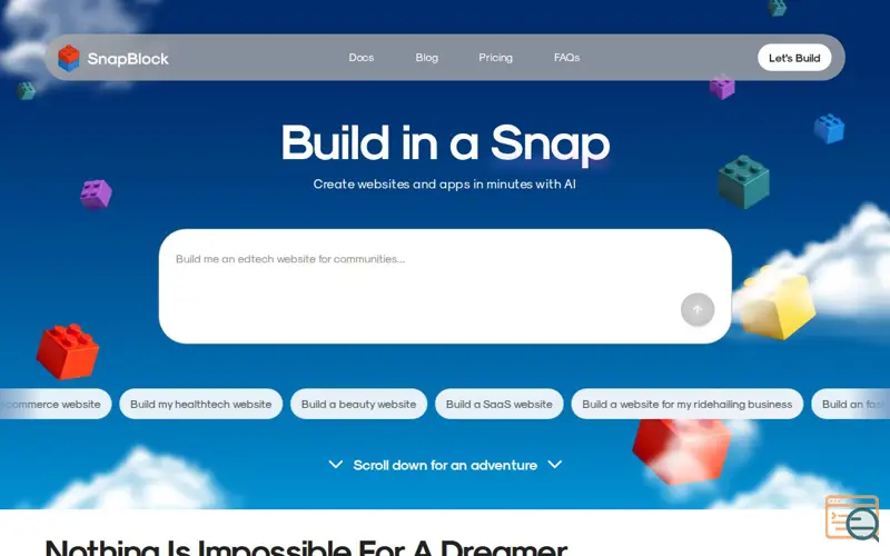 Screenshot of SnapBlock