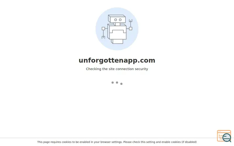 Screenshot of Unforgotten App Launch