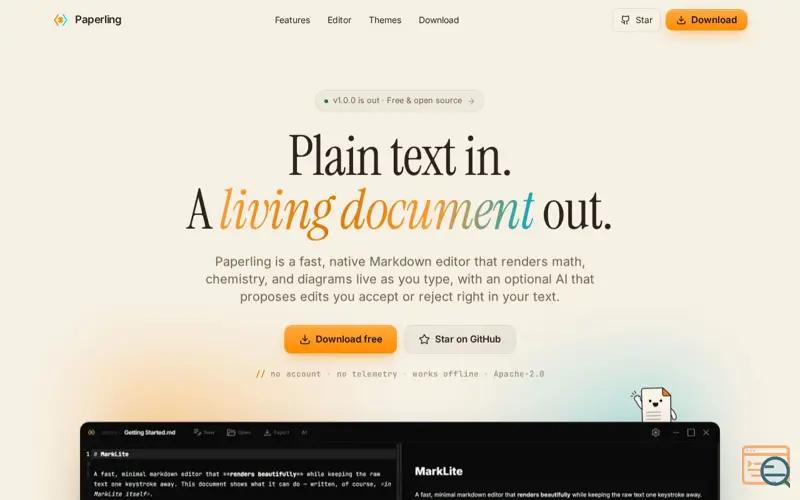 Screenshot of Paperling