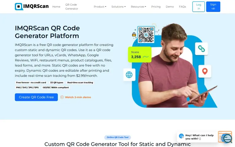 Screenshot of IMQRScan - QR Code Generator, a launch using Mailrelay
