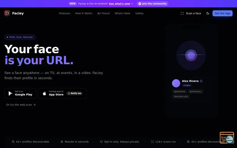 Screenshot of Faciey