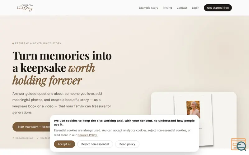Screenshot of Tell Me Your Story