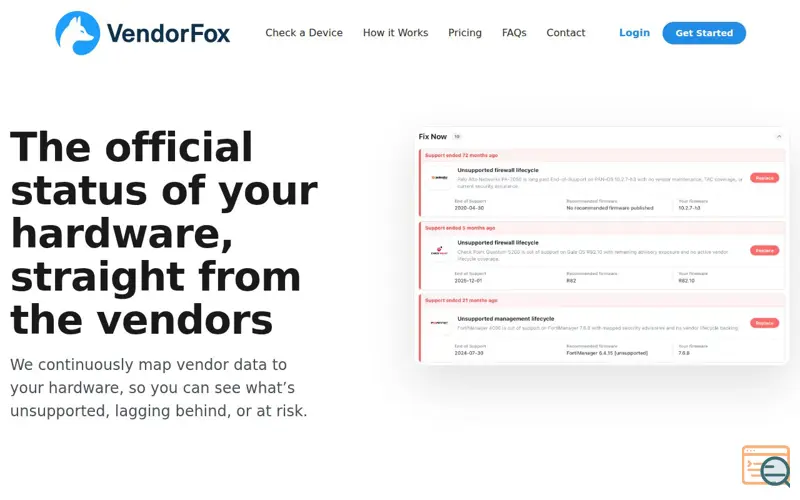 Screenshot of VendorFox