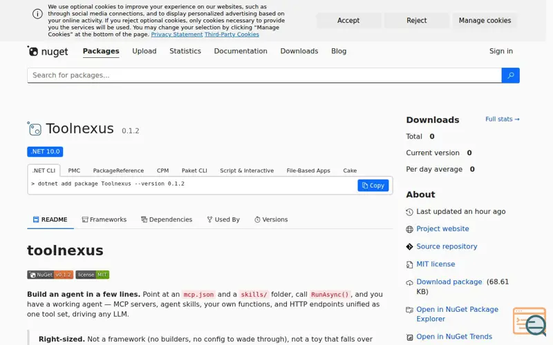 Screenshot of Toolnexus for .NET