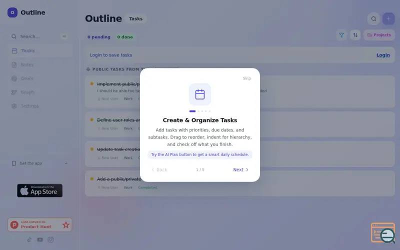 Screenshot of Outline
