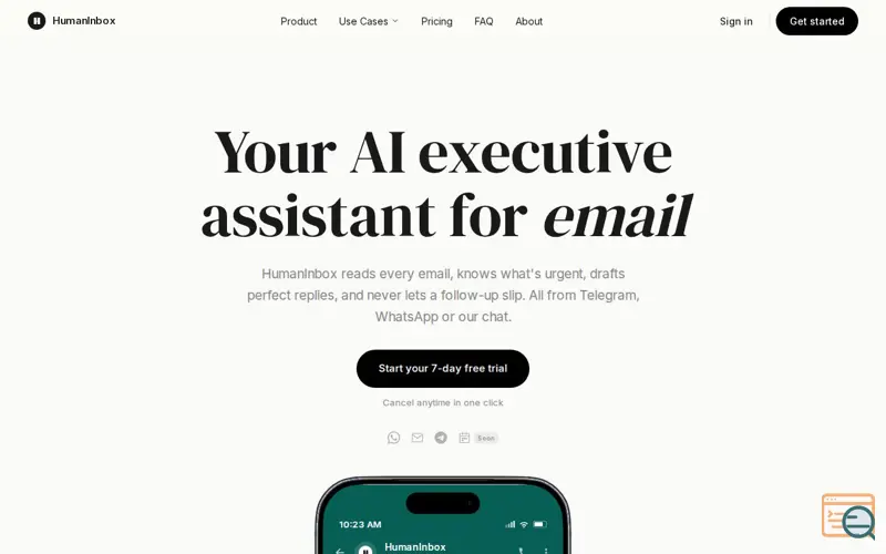 Screenshot of HumanInbox
