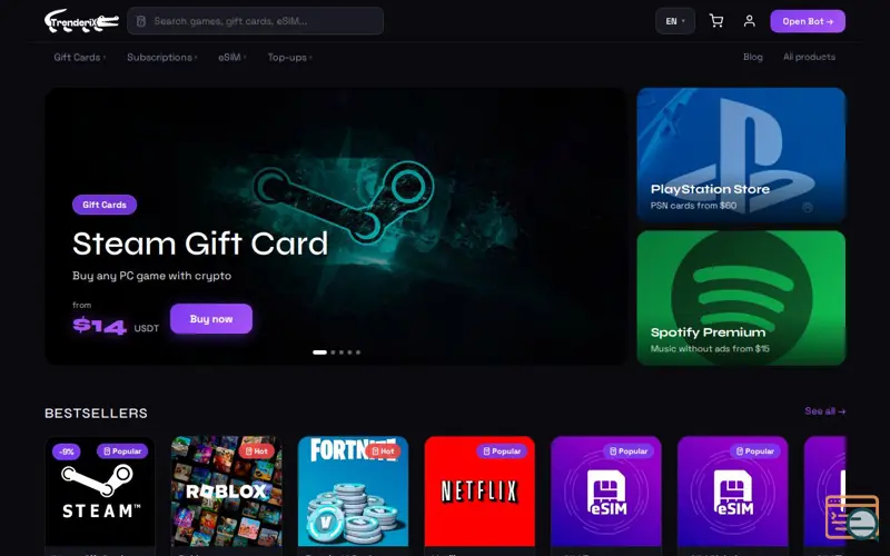 Screenshot of Trenderix