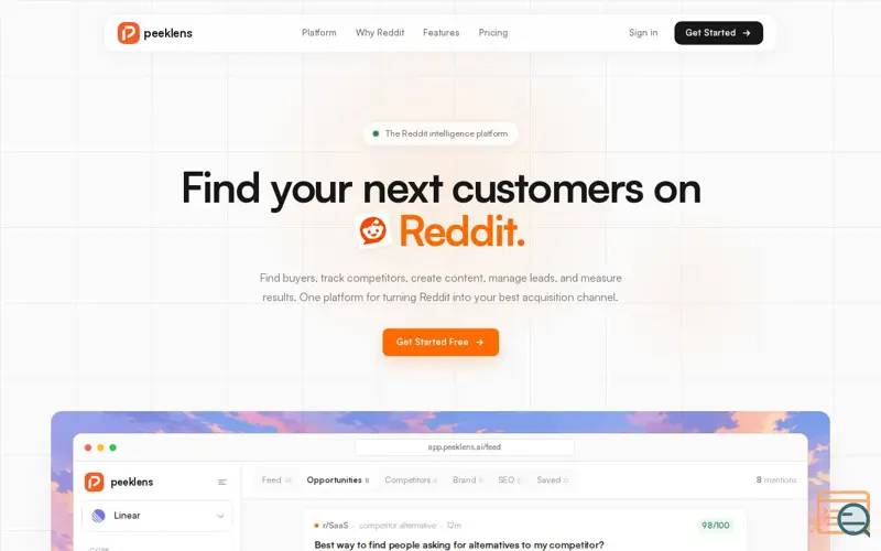 Screenshot of Peeklens