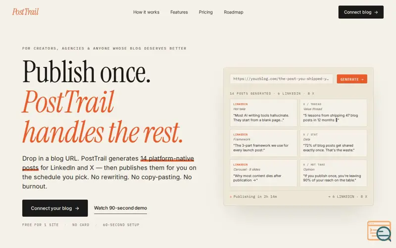 Screenshot of PostTrail