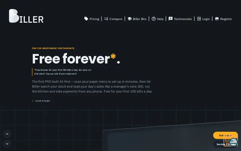Screenshot of Biller.app, a launch using Howler.js