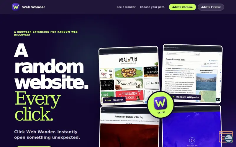 Screenshot of Web Wander
