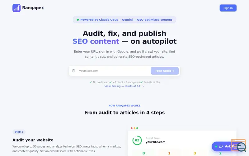 Screenshot of Ranqapex