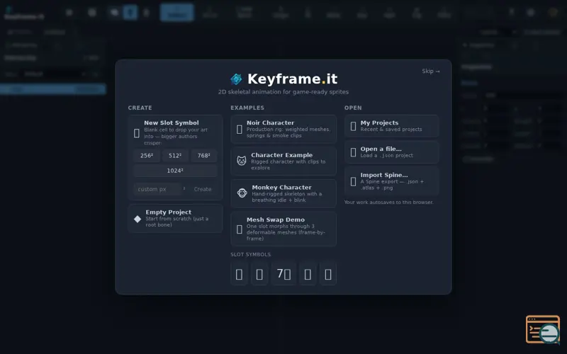 Screenshot of Keyframe.it.com