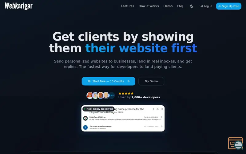 Screenshot of WebKarigar