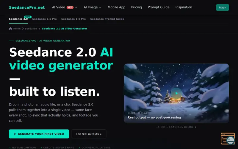 Screenshot of seedance 2.0