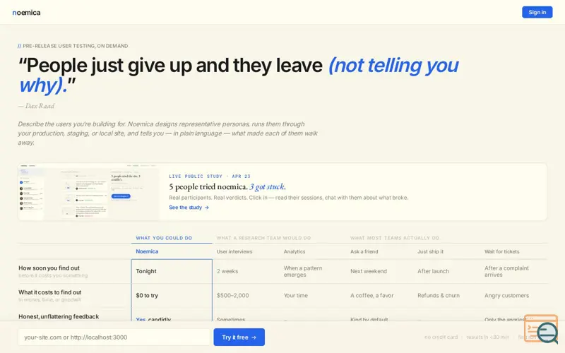 Screenshot of Noemica