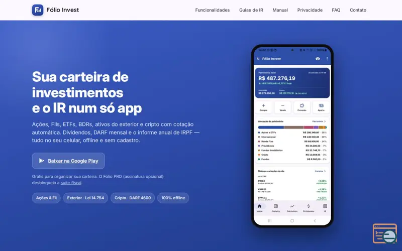 Screenshot of Fólio Invest