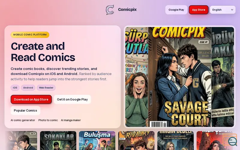 Screenshot of Comicpix