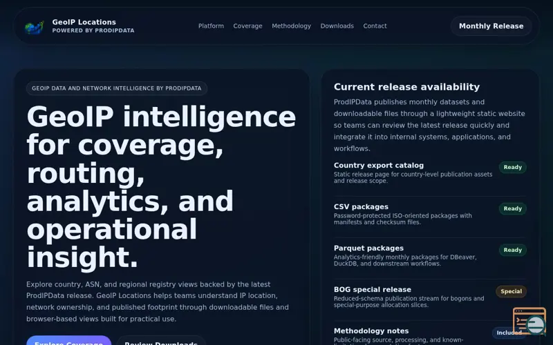 Screenshot of ProdIPData