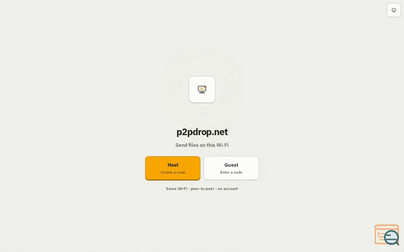 Screenshot of p2pdrop.net
