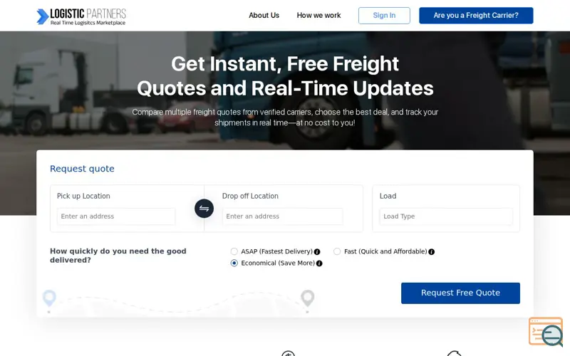 Screenshot of Logistic Partners