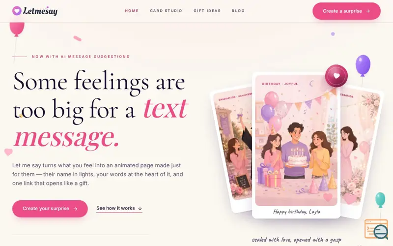 Screenshot of Let me say