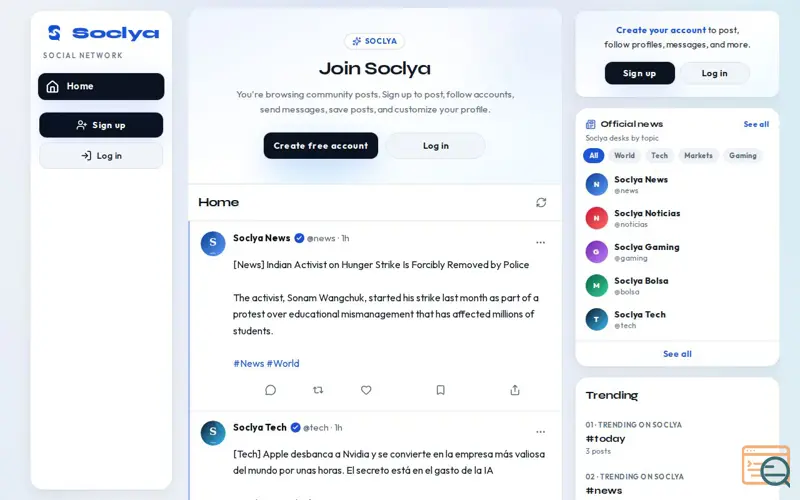 Screenshot of Soclya, a launch using Cloudflare Email Routing